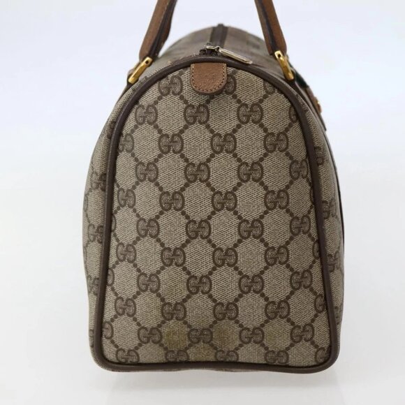 GUCCI GG Supreme Web Sherry Line Bag PVC Beige Gold 111 02 007 Auth bs29491 - Picture 4 of 16